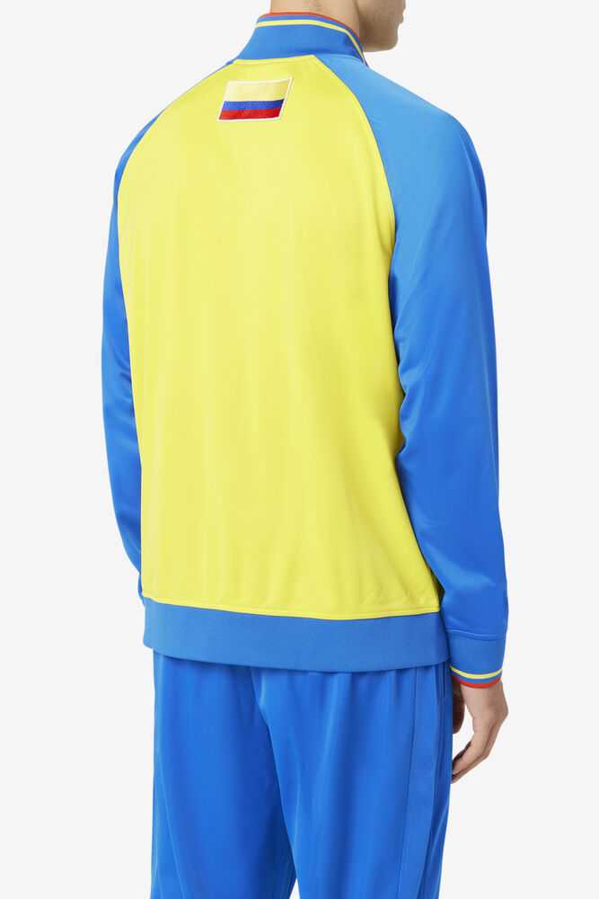 Yellow Blue Red Men's FILA Colombia Track Jackets | USA-16204