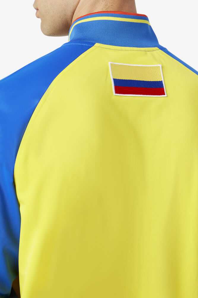 Yellow Blue Red Men's FILA Colombia Track Jackets | USA-16204