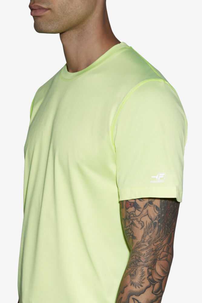 Yellow Men's FILA Pickleball Scallop Hem T-shirts | USA-16088