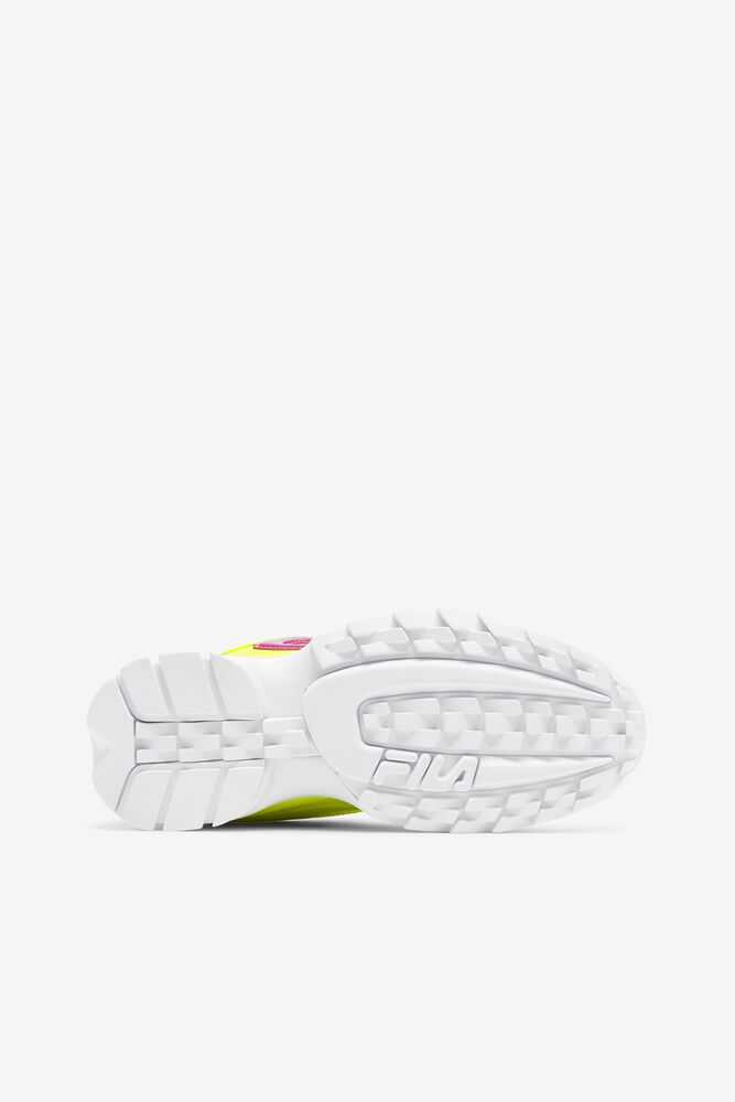 Yellow Purple Flower White Women's FILA Disruptor 2 Sneakers | USA-15905