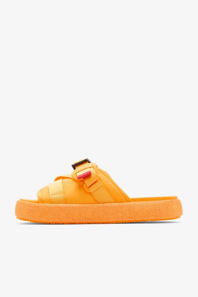 Yellow Red Men's FILA Atlas Slide Sandals | USA-652408